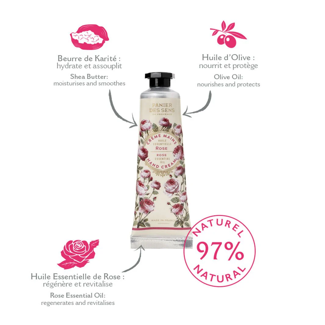 Coffret Crèmes Mains aux huiles essentielles - Lavande, Rose, Verveine (3x30ML) - Image 6