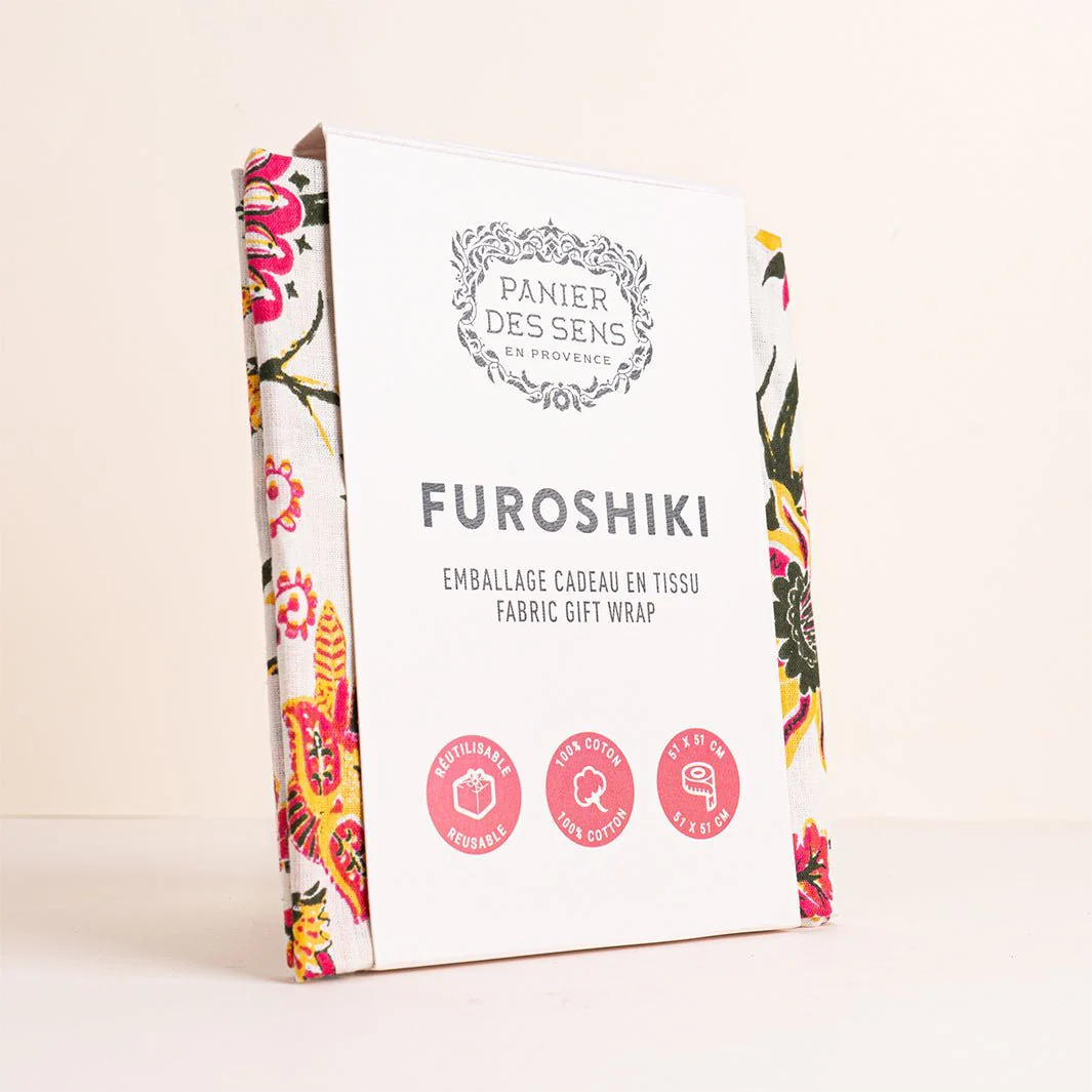 Emballage cadeau réutilisable Furoshiki - 100% coton avec fourreau 51x51 cm - Image 5