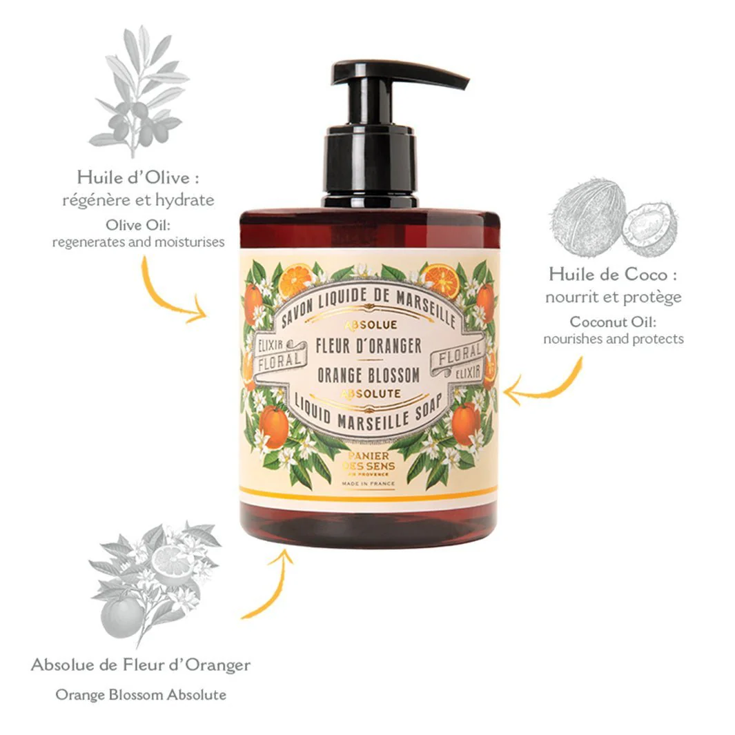 Savon de Marseille liquide | Fleur d’Oranger 500ml - Image 3